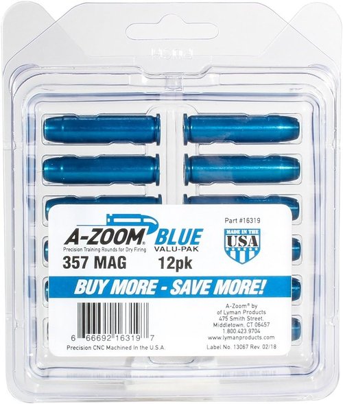 A-Zoom 357 MAG Snap Caps - Red Training Dummy Rounds | 6-Pack, One Size (16119)