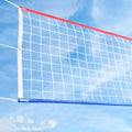 Volleyball Net Outdoor Indoor with Upgraded Weather Resistance Steel Cable Pro Volley Ball Net Replacement,Portable for Backyard,Pool,Beach,School,Official Size 32x3FT(Net Only) (Red/Blue)