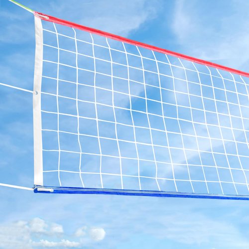 Volleyball Net Outdoor Indoor with Upgraded Weather Resistance Steel Cable Pro Volley Ball Net Replacement,Portable for Backyard,Pool,Beach,School,Official Size 32x3FT(Net Only) (Red/Blue)