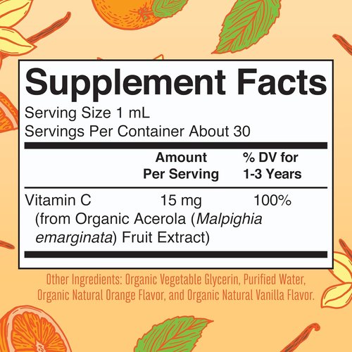 MARYRUTH'S Organic Toddler Vitamin C Drops for Immunity | Ages 1-3 Years | 15 mg Per Serving | Vitamin C for Immune Support & Overall Health | Vegan | Sugar Free | Gluten Free | Non-GMO | 30 Servings