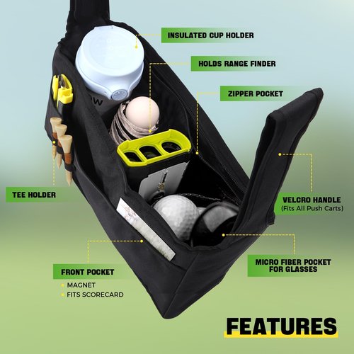 Lightweight Foldable Golf Bags for Men， with Adjustable Drink Holder Strap for Golf Cart and Baby Stroller