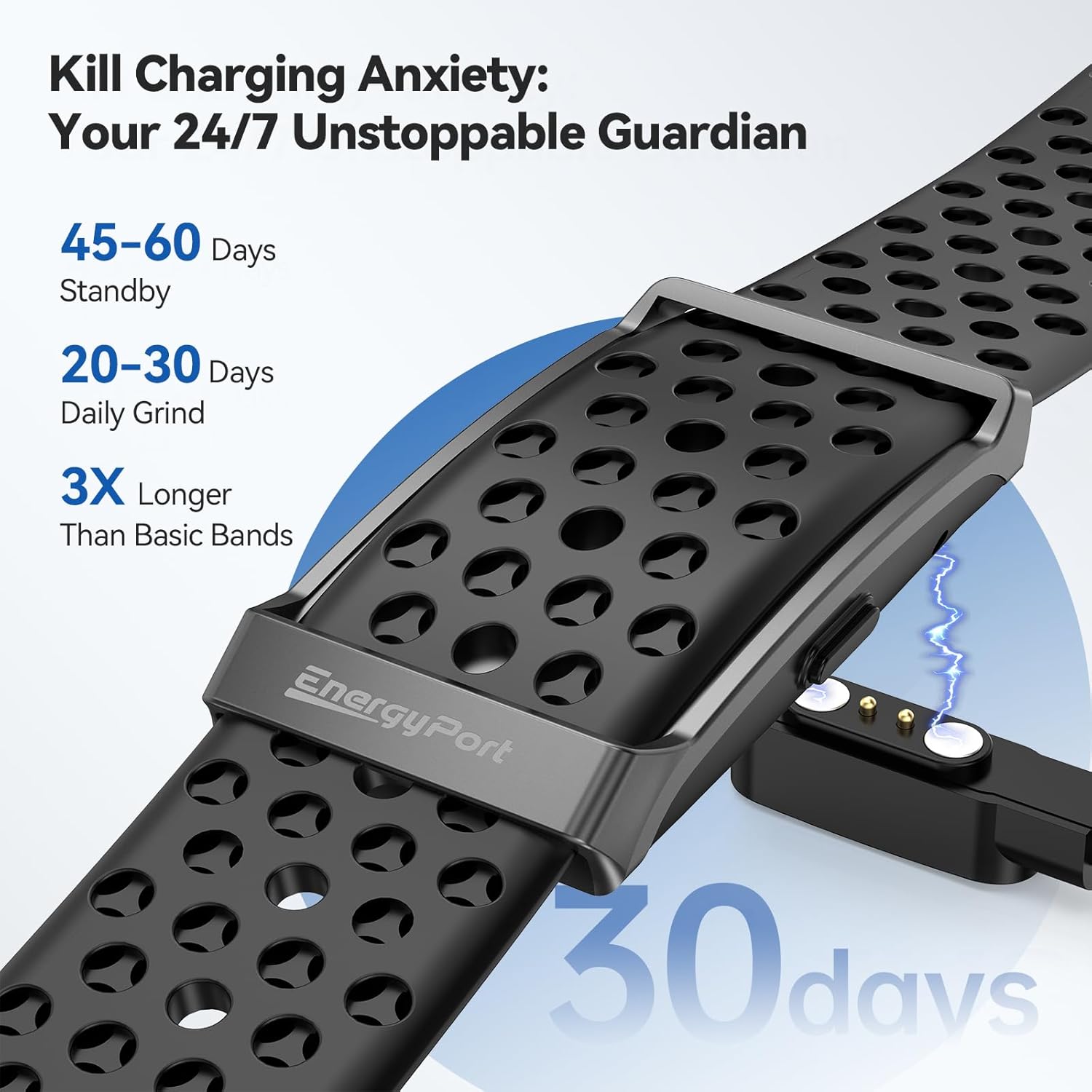 Skiennix Smart Bracelet - Wearable Fitness Tracker with 24-Hour Sleep Monitor & Heart Rate Monitor | Black