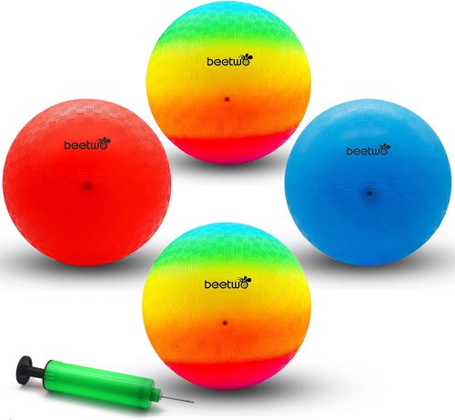 Four Square Balls | 8.5 Inch Playground Ball for Kids - Perfect for Dodgeball, Kickball & Handball Games