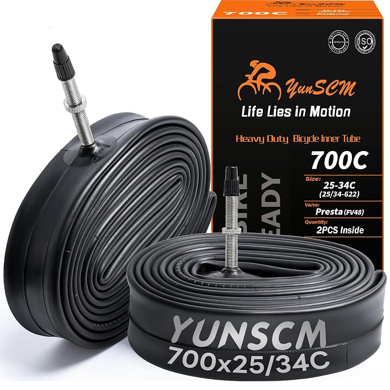 Heavy Duty Bicycle Inner Tube 700x25-34C FV48 2-PCS