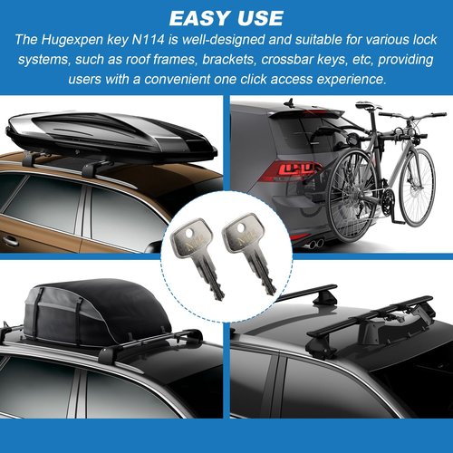 Hugexpen N114 Key Replacement for Thule Rack Core, Key Cylinder for Bike Rack Lock, Roof Cargo Lock, Roof Rack Locks, Cross Bars, Towers, Ski Rack Etc