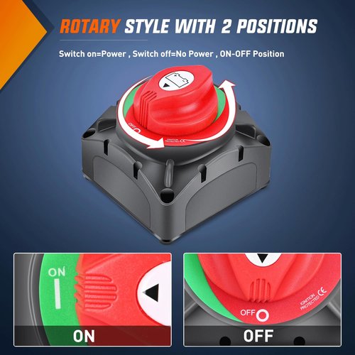 Nilight 600A Battery Switch - Heavy Duty 12V/24V/48V Power Cut Master Disconnect for Trucks & RVs