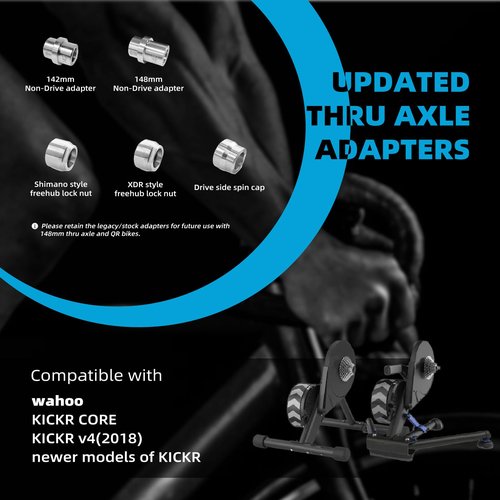AGILLE KICKR Thru Axle Adapter Kit, Compatible with Wahoo KICKR CORE and KICKR V4 and Newer Models, 2025 Upgrade Stainless Steel Fit for WFKICKRTHRUAXLEKIT, More Durable and Rust Resistant