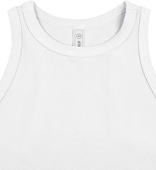 LASLULU Women's Sleeveless Crop Top - Flowy Halter Neck Athletic Shirt | Perfect for Workouts