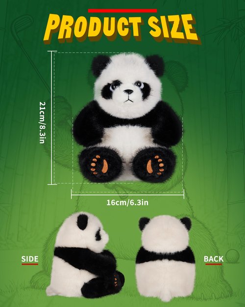Big Teeth Funny Golf Head Covers, Panda Fairway Wood Headcover,Animal Golf Head Covers Fairwood Covers for Golf Clubs