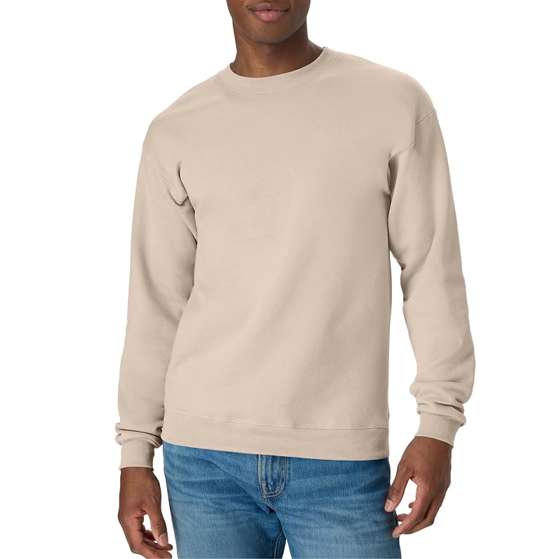 Hanes EcoSmart Fleece Sweatshirt for Women – Sand, Size Large, 1–2 Pack