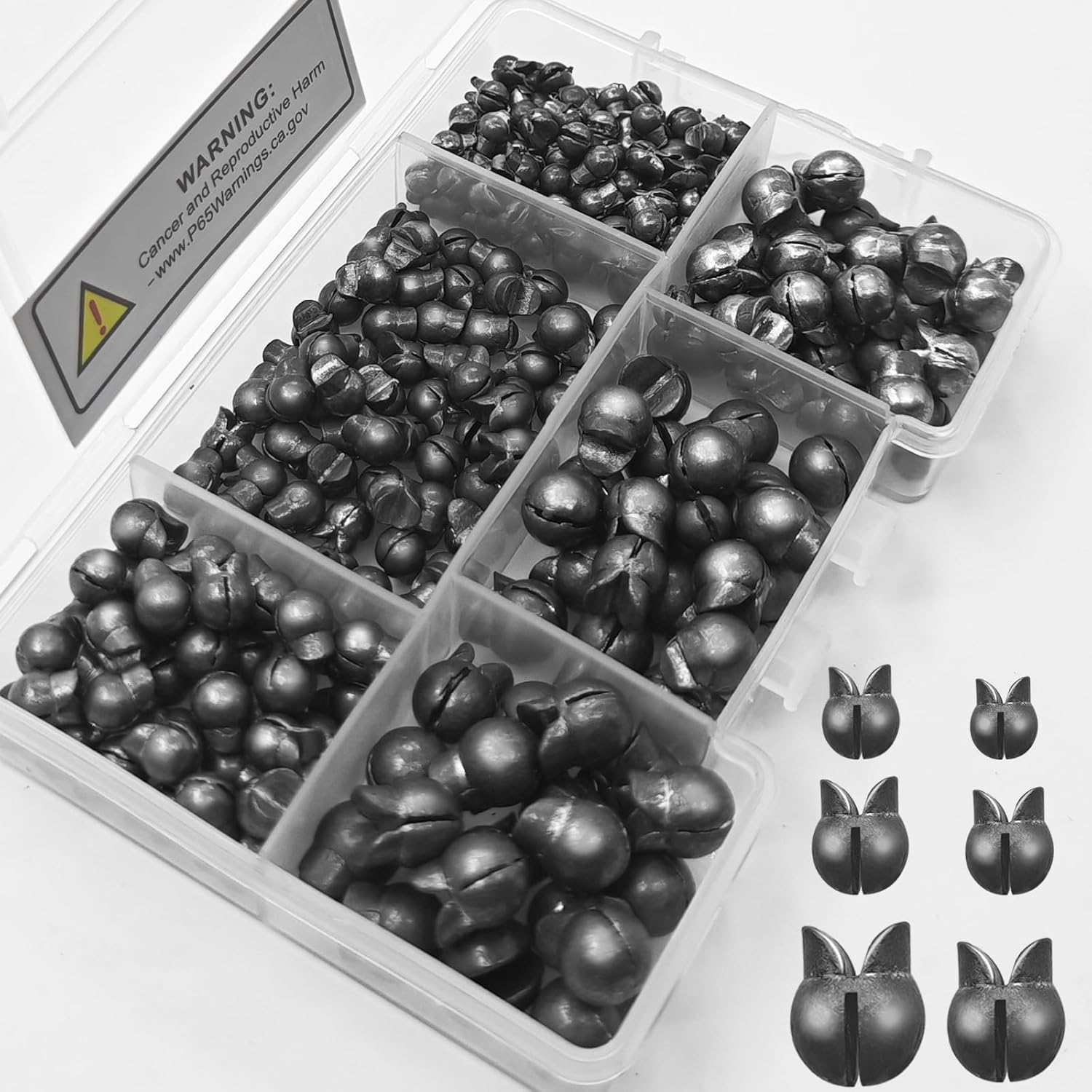 Premium Split Shot Fishing Weights by [Brand Name] - 100/150 Pcs Assorted Sizes (0.02oz–0.14oz) for Freshwater & Saltwater