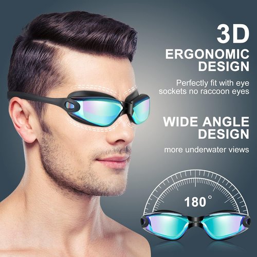COOLOO Swim Goggles - Anti-Fog, UV Protection, Leak-Proof Design | 2 Pack for Adults & Kids