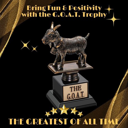 Flexzion Goat Trophy Award - Funny Engraved Recognition Plaque for Adults | Unique Gift for Sports, Teachers & Friends
