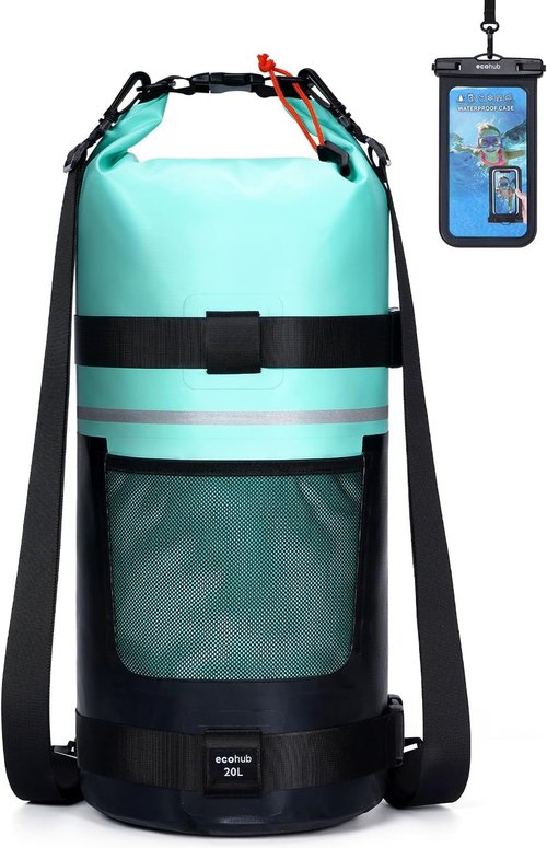 ECOHUB Waterproof Dry Bag - Lightweight Roll Top Storage for Travel, Kayaking & Hiking | 5L/10L/20L Sizes