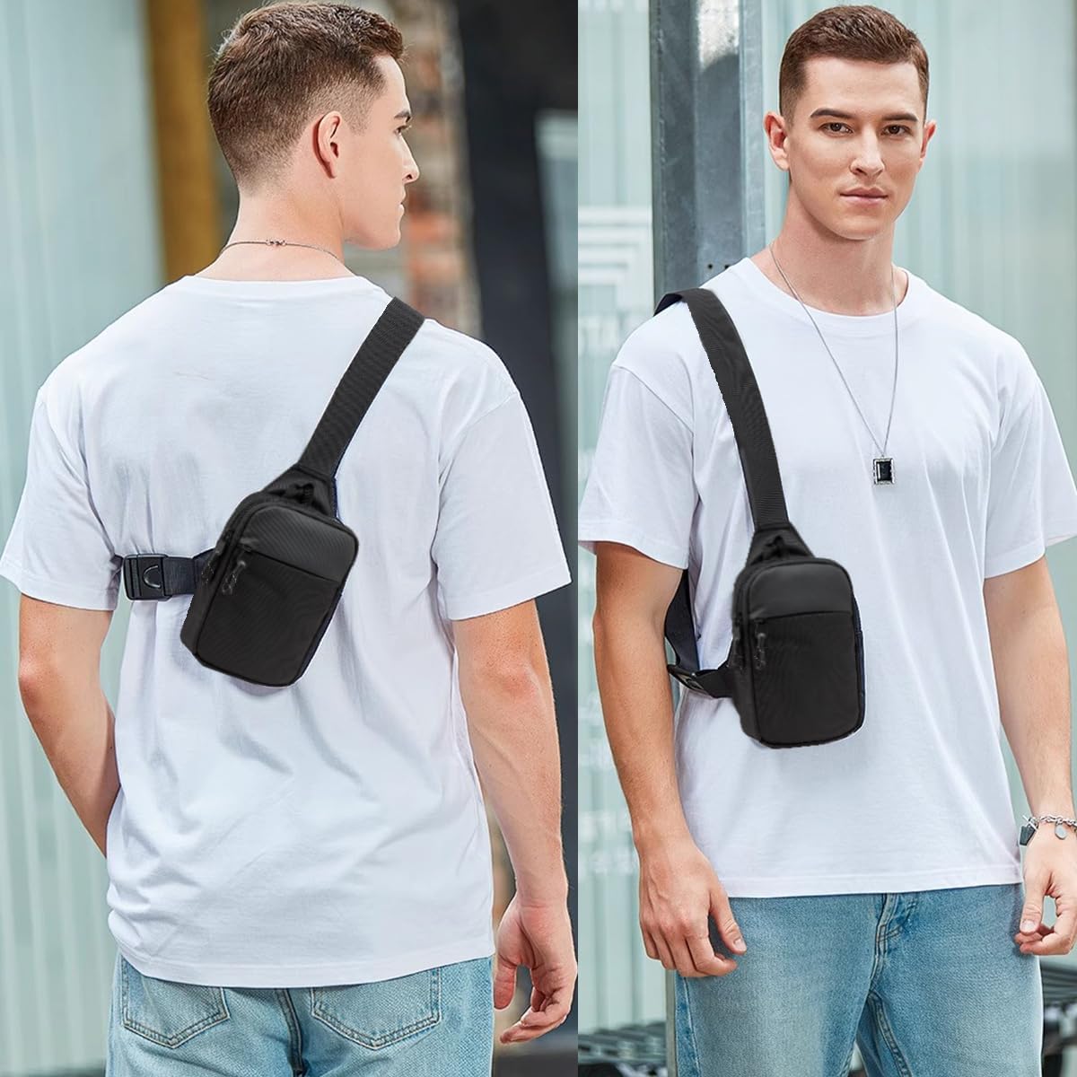 Skiennix Mini Sling Bag - Waterproof Lightweight Crossbody Chest Bag for Men | Casual Trendy Design