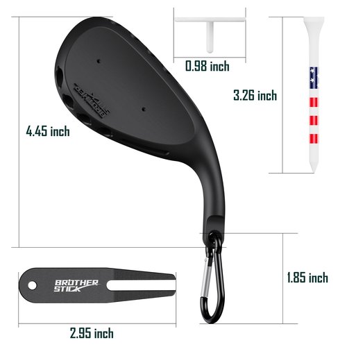 BROTHER STICK Golf Tee Holder for Golf Bag Accessories for Men, 3-in-1 Tee Caddy, Includes 6 Golf Tees, Divot Repair Tool & Golf Ball Marker, Stylish Golf Gifts for Men & Women