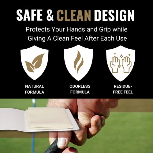 Gorilla Gold Grip Enhancer Tacky Towel - (Pack of 1) - Golf, Tennis, Softball & More - USGA Accepted Tack Cloth Improves Control in Wet Conditions, Repels Moisture & Cleans Grips - Made in USA