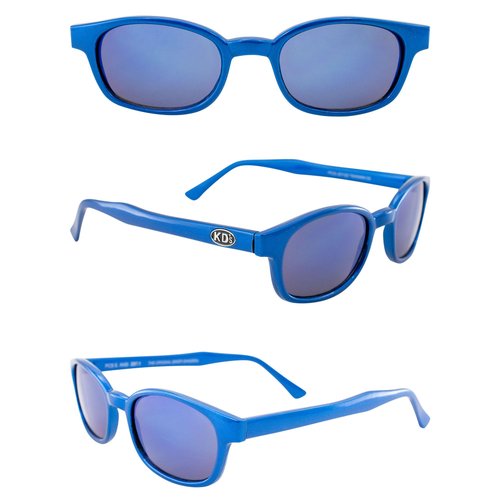 KDS The Original Biker Shades By PCSUN Blue Ice Frames Blue Mirror Lenses.