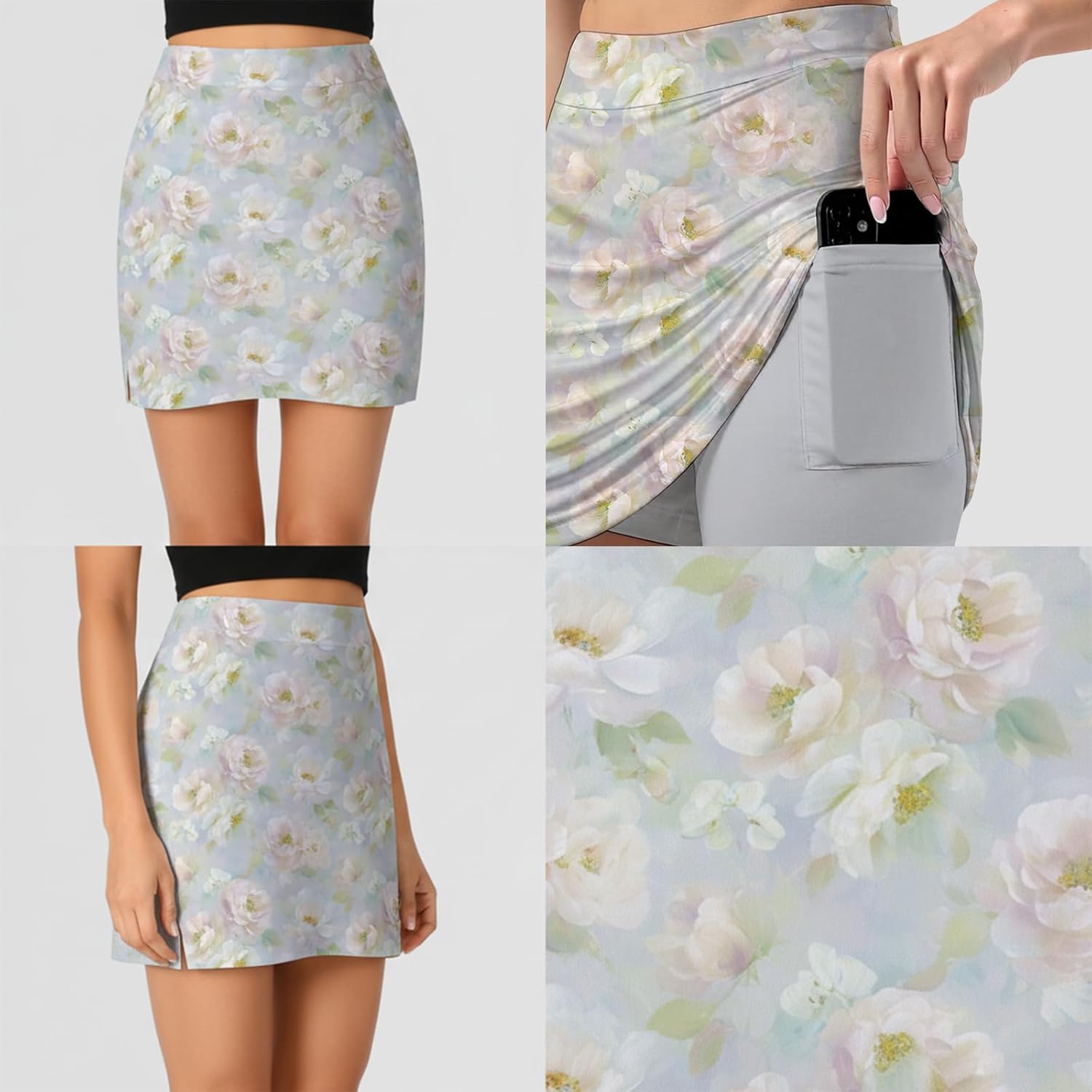 Skiennix Women's Tennis Skirt - High Waisted A-Line Golf Skort with Pockets | Lightweight & Flowy