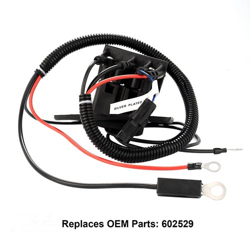 Roykaw Golf Cart Charger Receptacle for EZGO TXT RXV 48 Volts Golf Cart Delta-Q Charger Plug with Wires, Handle EZGO Charging Port, OEM# 602529