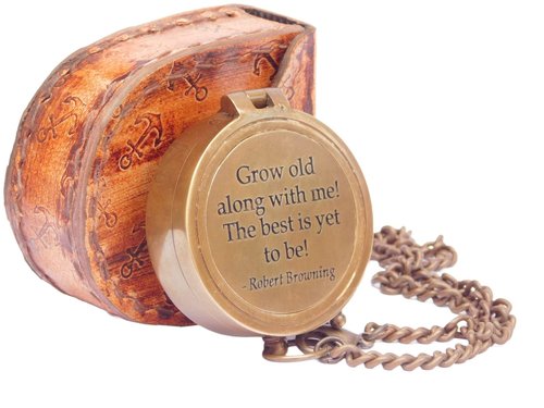 NEOVIVID Grow Old Along with Me Anniversary Compass Gift for Him or Her, Romantic Gift Ideas for Husband or Wife, 50th Wedding Anniversary Decorations, Our Wedding for Men