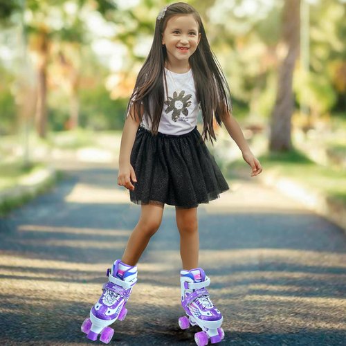 SMOOJOY Roller Skates for Boys Girls, Kids Skates, Adjustable Roller Skates with Light Up Wheels for Ages 3-5 RollerSkates for Youth Beginner