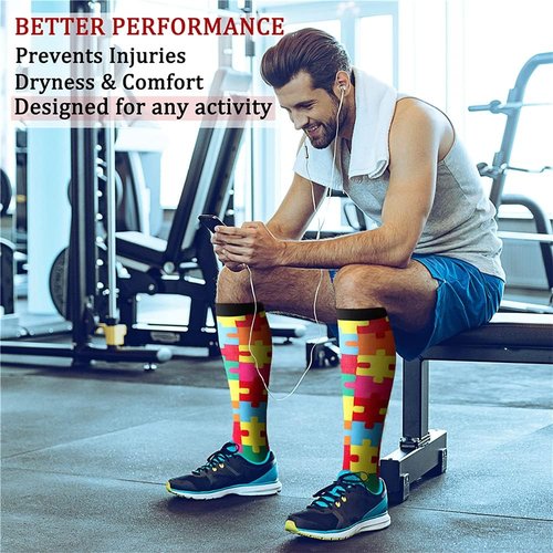 CHARMKING Compression Socks - 15-20 mmHg Circulation Support for Men & Women | 8 Pairs Ideal for Running & Cycling