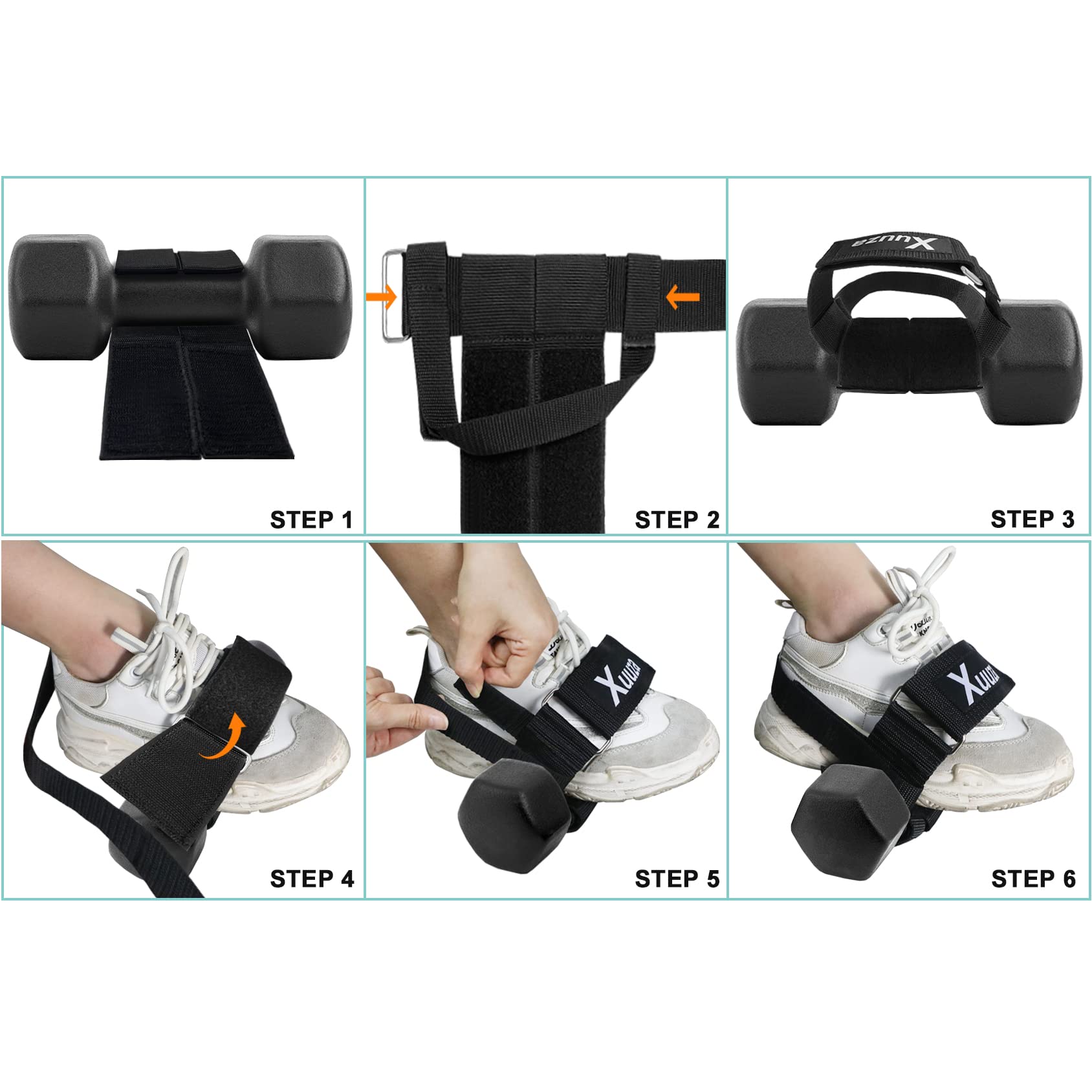 Xuuza 2 Pack Weight Tibialis Trainer, Dumbbell Tib Bar Ankle Leg Extension Strap For Strengthening Hips, Legs, Knees And Calf, No Slipping, Adjustable, Strength Training For Women Men (Black)