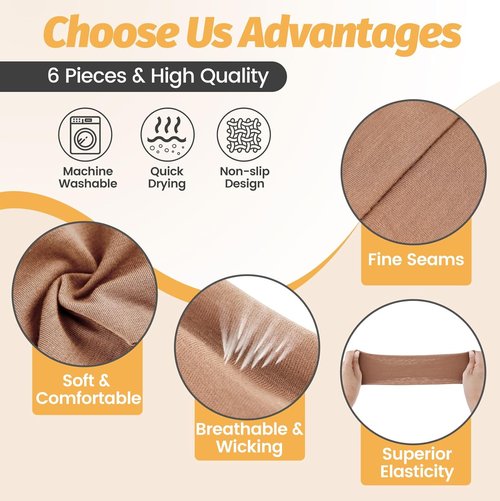 Headbands for Women - 6 Pack Wide Elastic Hair Bands | Soft Non-Slip Sports Accessories for Yoga & Daily Use