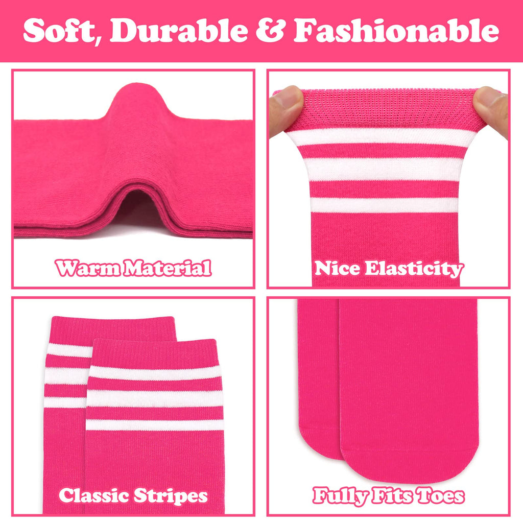 Sarfel Girls Soccer Socks Youth Soccer Socks Kids Soccer Socks Kids 4-6 Toddler Kids Baseball Socks Pink Girls Knee High Socks