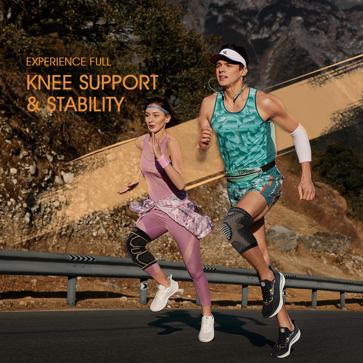 WellSync Copper Knee Braces for Knee Pain 2 pack, Knee Compression Sleeve Support for Men and Women, Medical Grade Knee Brace for Working Out Running Arthritis Sports Meniscus Tear Joint Pain Relief M