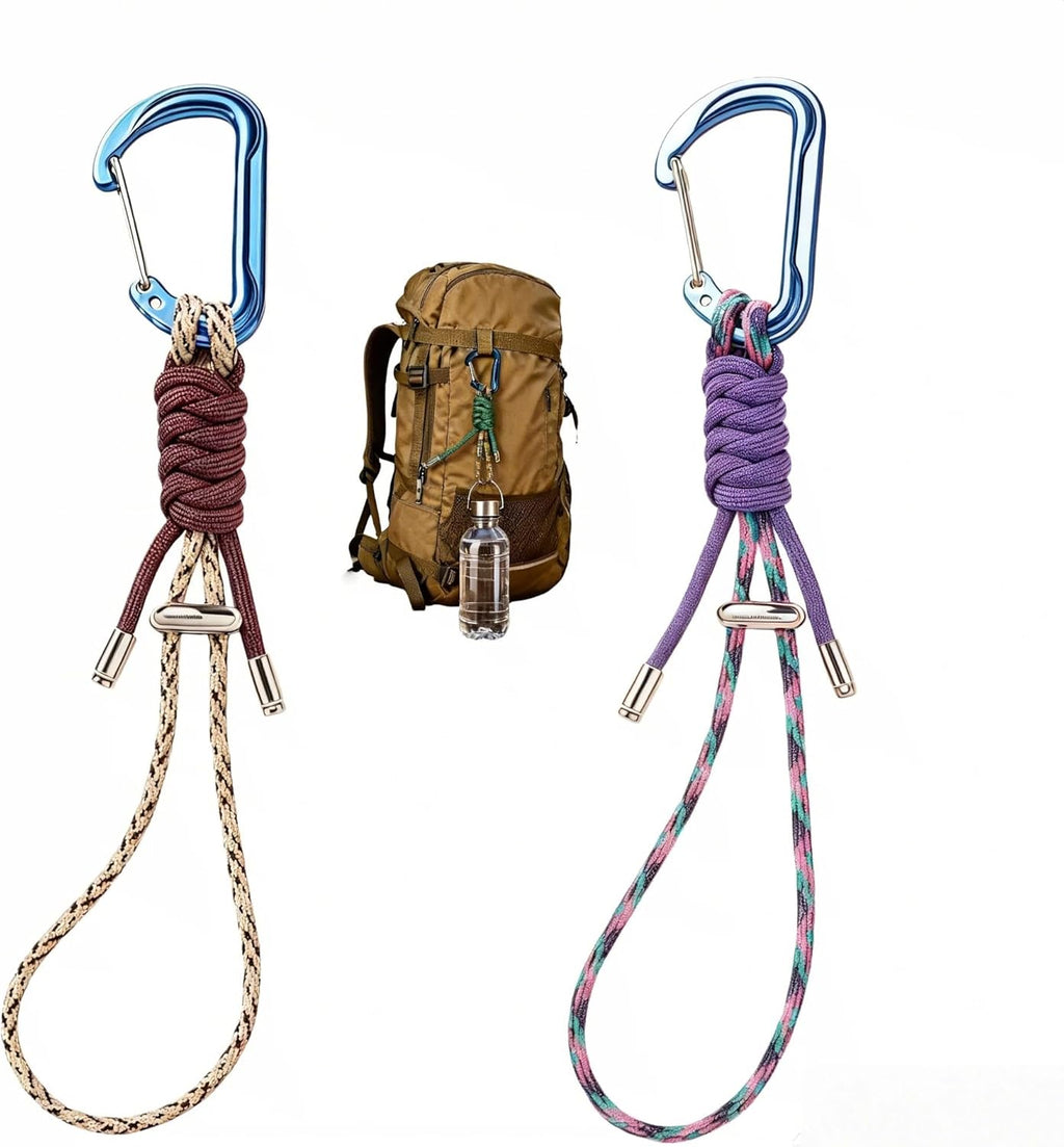 Skiennix 2-Pack Paracord Lanyard - Heavy-Duty Survival Keychain with Aluminum Carabiner Clip
