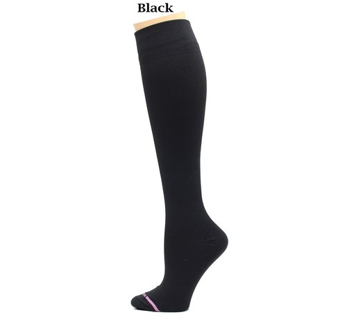 5 Pairs Dr. Motion Therapeutic Graduated 8-15mmHg Compression Women's Knee-hi Socks (Pack-Solid)