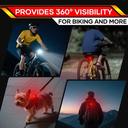 HinsGEAR Bike Lights Rechargeable Bicycle Light Super Bright 8+12 Modes, IPX6 Waterproof Bike Lights for Night Riding Cycling Safety, Front and Rear Back Taillight, Long Battery Life