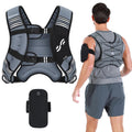 Sportneer Weighted Vest for Women Men: 25lb Comfortable Weight Vest with Storage Pocket Reflective Stripe Rucking Vest for Walking Running Strength Training Fitness Weight Loss Weightlifting Gray