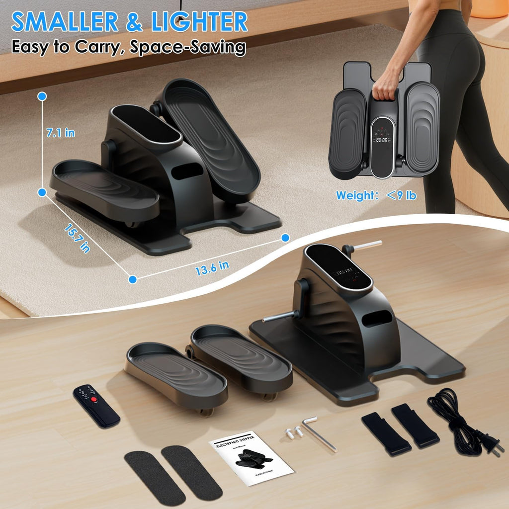 Under Desk Elliptical Machine - Remote-Controlled Leg Exerciser for Seniors | 15 Speeds, Forward & Reverse