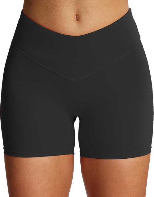 Aoxjox High-Waisted Biker Shorts for Women - Tummy Control & Hidden Scrunch | 4.5" Length
