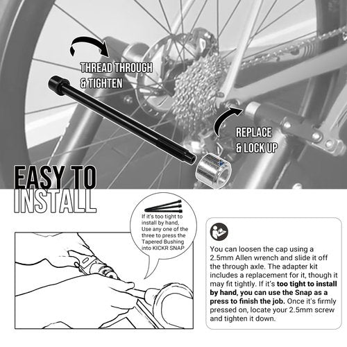AGILLE 12x142mm Thru Axle Adapter for Wahoo KICKR SNAP Trainer, 12mm x 142mm Bike Adapter Kit with Tools, Compatible with Road & Mountain Bikes, High-Strength Material Construction, Not for 12x135/148