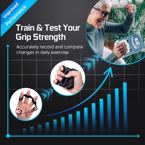 Grip Strength Tester Hand Dynamometer - Electronic Meter Digital Agarre Grip Strength Trainer 265 Lbs / 120 Kgs with Accessory for Sports Home School Gym Use