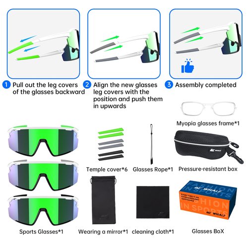 Whale Polarised Sports Sunglasses with UV400 Protection - Unisex Suitable for running, cycling, driving, fishing and baseball (White)