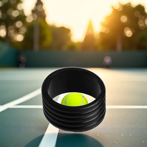 JJLFresheners 5Pcs Racket Handle Rubber Ring Stretchy Tennis Racquet Band Overgrips Black