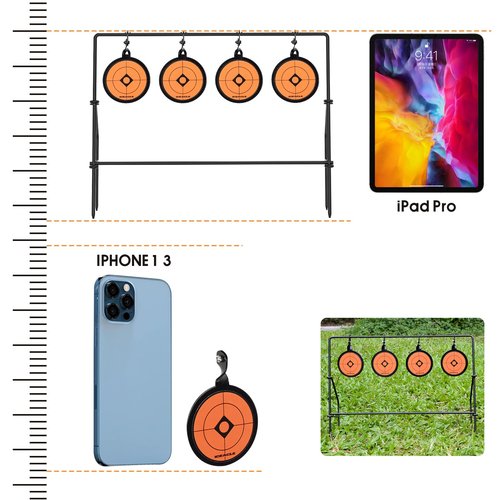 Ideagle BB Gun Targets for Backyard, Heavy Metal Auto Spinning Targets for Shooting, Airsoft Target Pellet Gun for .177 .20 Caliber