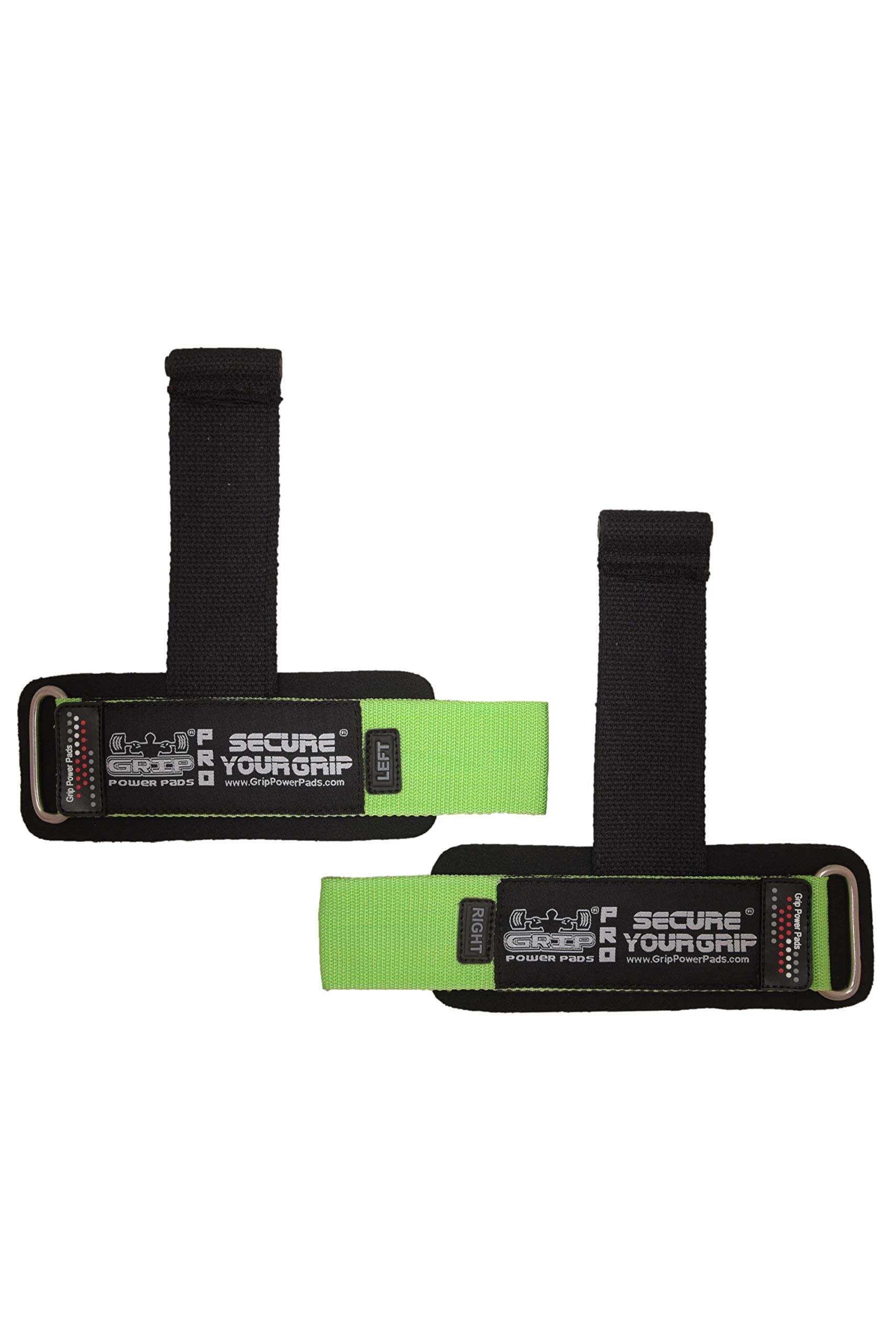 Gym Lifting Dowel Straps Neoprene Padded Wrist Wraps for Weight Training, Bodybuilding & Fitness – Wrist and Grip Support, 2 Pack (Lime)