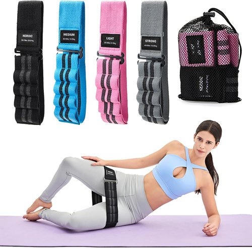 Fabric Resistance Bands by [Brand Name] - Adjustable Non-Slip Booty Bands for Squats & Glutes | 5 Levels of Tension, Ideal for Pilates & Yoga (Medium)