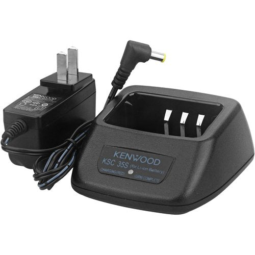 KENWOOD KSC-35S Fast Rate Charger – Single Unit Desktop Charging Dock, 3 Hour Rapid Charge, LED Charge Light, for KNB-45L Li Ion Battery, Genuine OEM