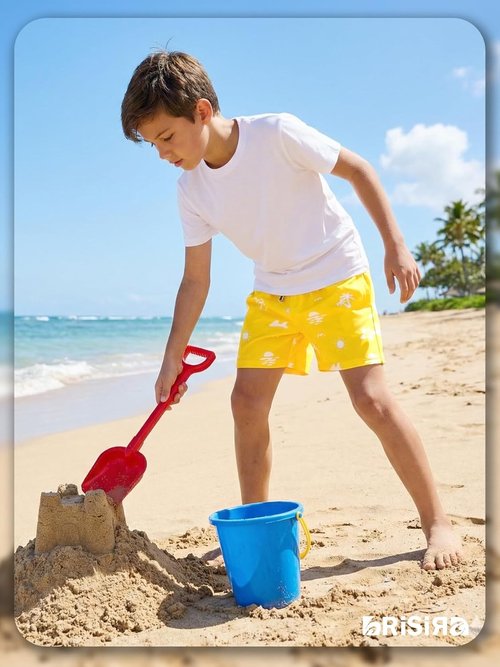BRISIRA Boys Swim Trunks - Quick-Dry Bathing Suit with Compression Liner & Anti-Chafe Pocket | Ages 5-16