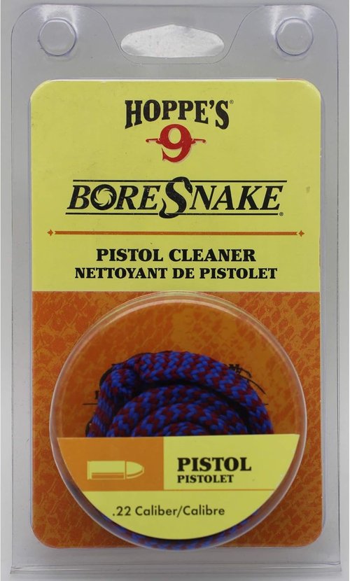 Hoppe's Boresnake .22 Caliber Pistol & Revolver - Efficient Cleaning Tool in Black