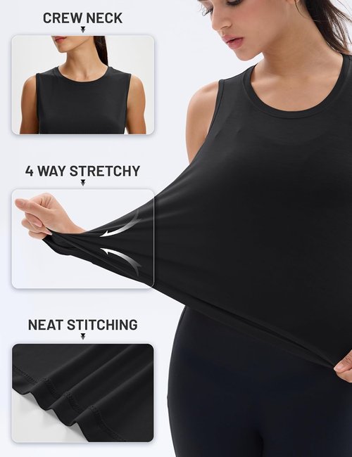 MAGCOMSEN Women's Cropped Workout Tank Top - Quick Dry, Sleeveless Design for Yoga & Gym Activities