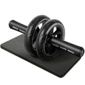 BODYTECH ABS Exercise Roller Wheels workout for Abdominal Core Strength. With fam handle and Knee pad. (Black) BTS91NH001A