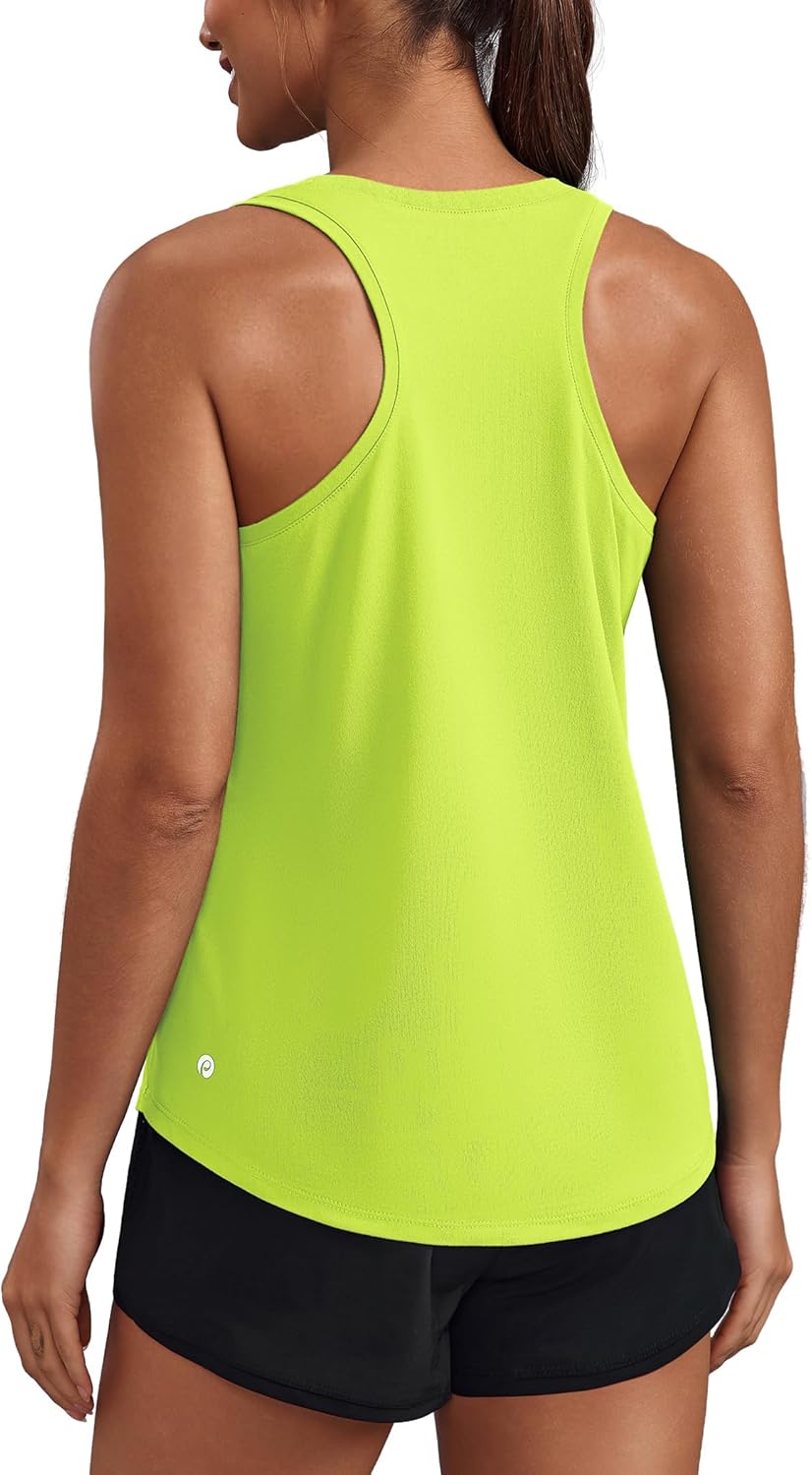 PINSPARK Soft Workout Tank Tops for Women - UPF 50+ Quick-Dry Racerback Athletic Shirts | Ideal for Yoga & Gym